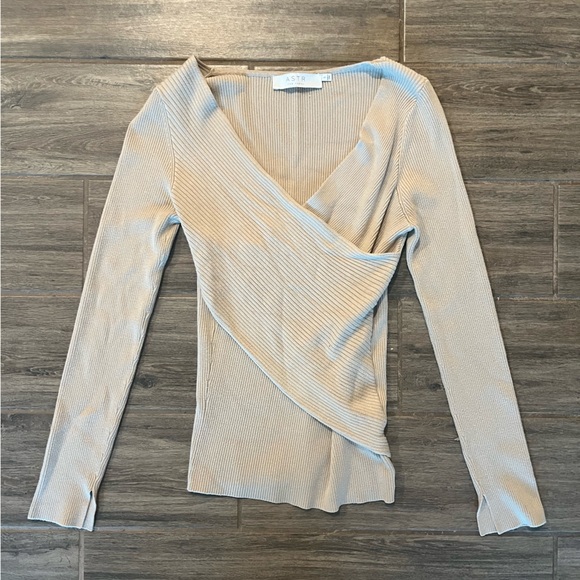 ASTR the label V-neck ribbed sweater - Picture 1 of 3